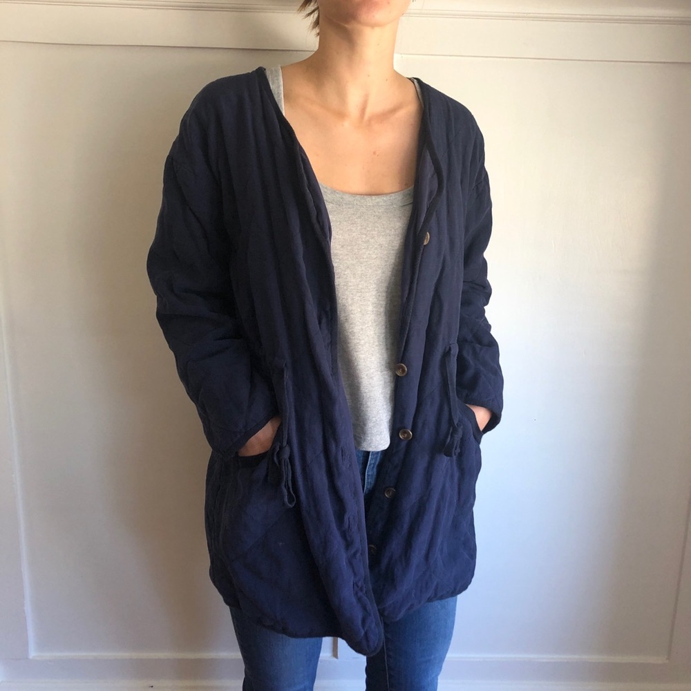 Women’s M, Quilted Tencel Long Jacket